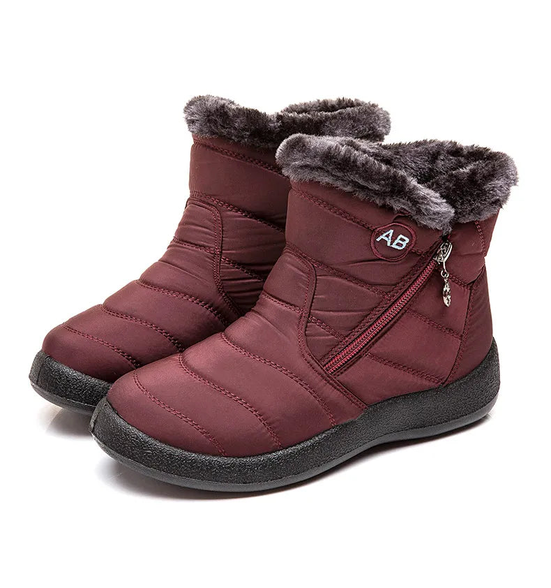 Bottines Hiver Femme Fourrées & Imperméables – Chaussures Chaudes à Talon Plat – Style Élégant & Confort – Neige / Froid - BLACKBEARD OUTDOOR INDUSTRIES