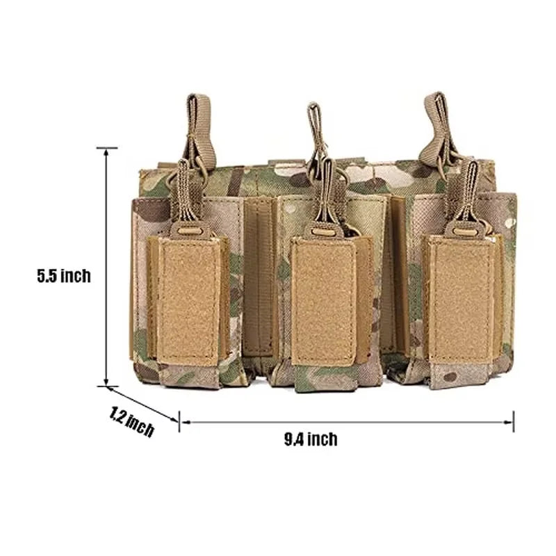 Poche Tactique Triple Chargeur – Ouverture Rapide – Compatible M4/M16/AK – Système Molle - BLACKBEARD OUTDOOR INDUSTRIES