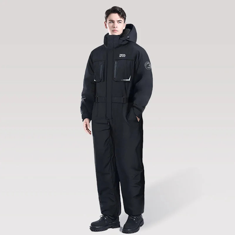 Motorcycle Riding Winter Coldproof Clothing Winter Fashion Waist Designwarm Cotton Jumpsuit Thickened Waterproof Snowmobile Suit BLACKBEARD OUTDOOR INDUSTRIES