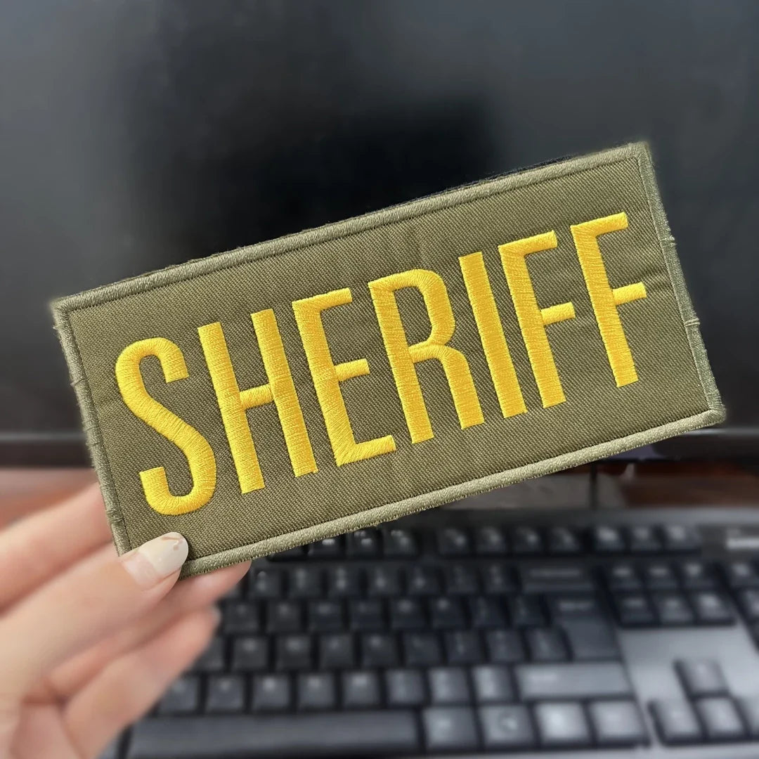 Insigne d'Identification sheriff US – Patch Brodé SHERIFF Tactique à Fixation Velcro - BLACKBEARD OUTDOOR INDUSTRIES