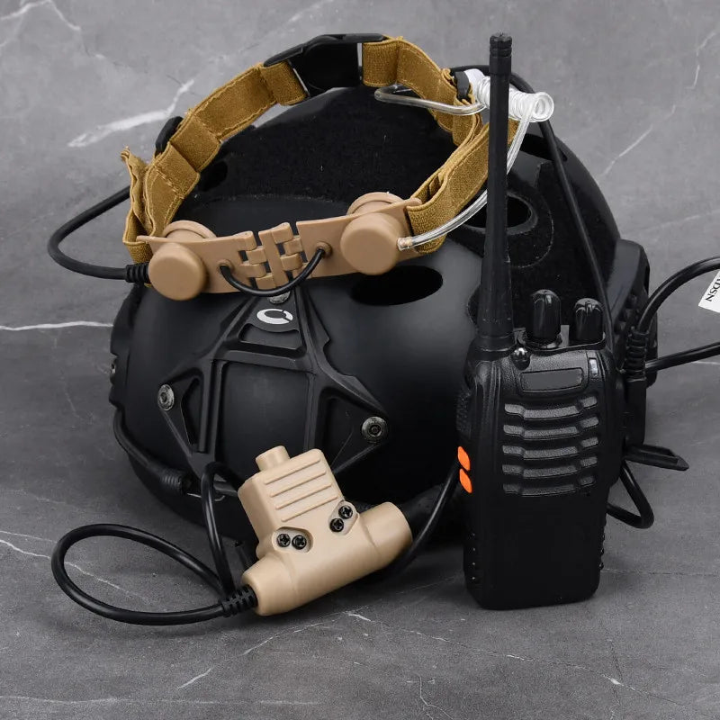 Microphone Laryngophone Tactique WADSN pour Radio Kenwood, BaoFeng UV-5R, UV-5X, UV-82 avec PTT U94 BLACKBEARD OUTDOOR INDUSTRIES