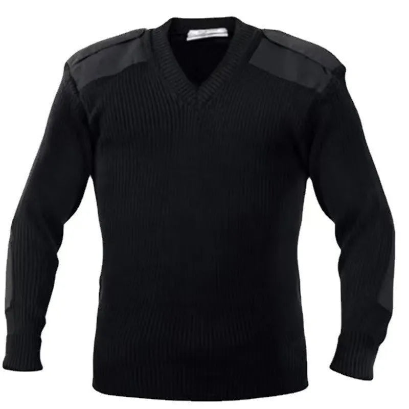 Pull Tactique en Laine pour Homme – Pull Tricoté à Manches Longues, Patchwork Rétro Vert, Col Rond (O-neck), Pull d’Hiver Vintage BLACKBEARD OUTDOOR INDUSTRIES