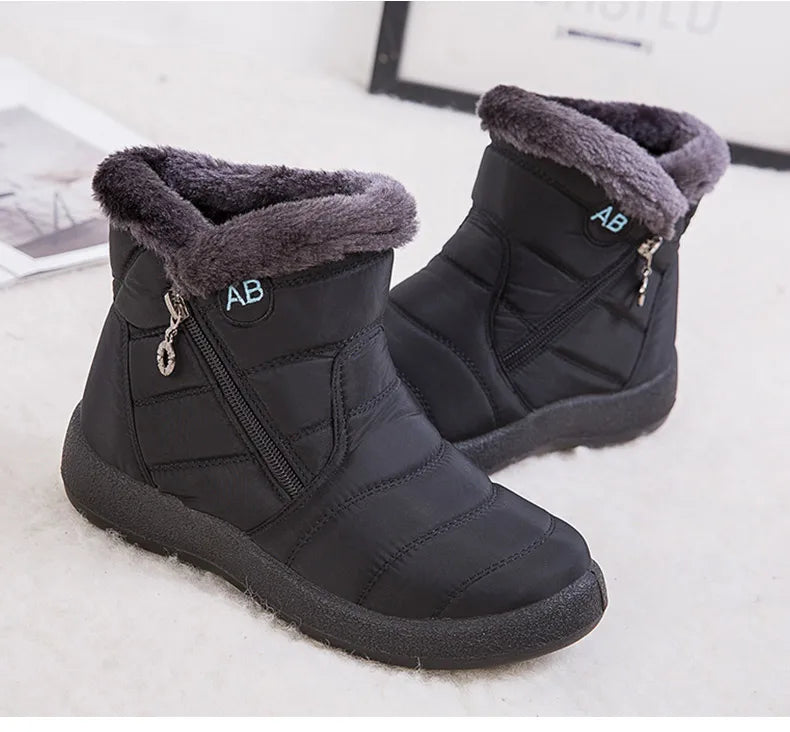 Bottines Hiver Femme Fourrées & Imperméables – Chaussures Chaudes à Talon Plat – Style Élégant & Confort – Neige / Froid - BLACKBEARD OUTDOOR INDUSTRIES