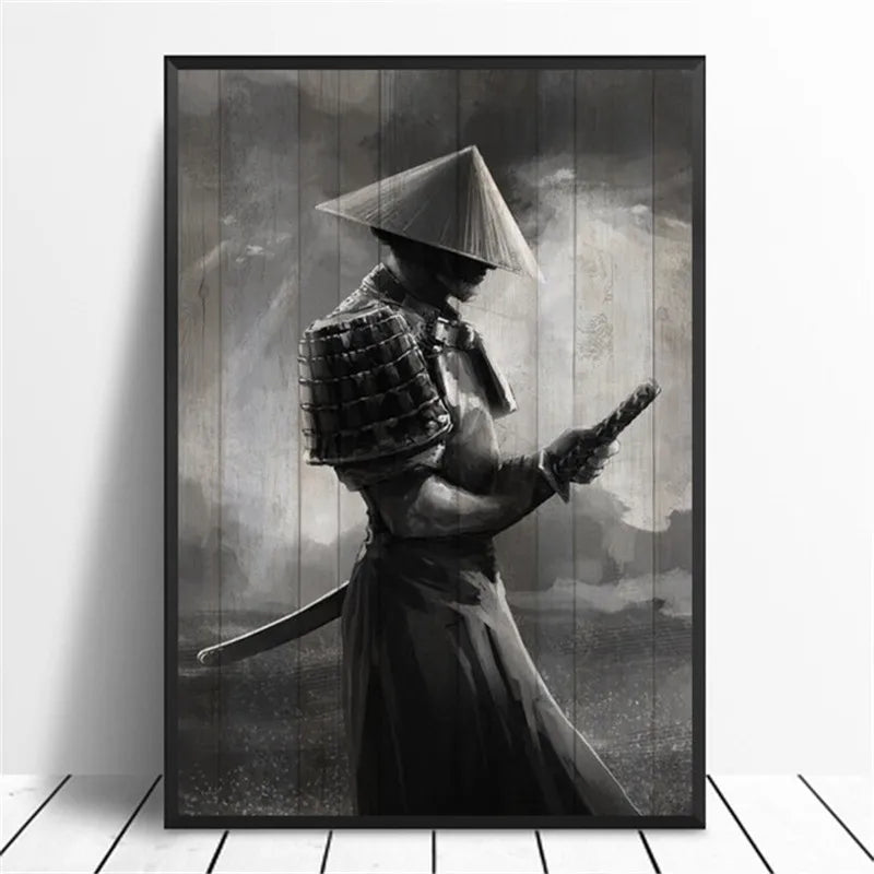 Poster Retro Japon Samurai – Impression sur Toile Canvas - BLACKBEARD OUTDOOR INDUSTRIES