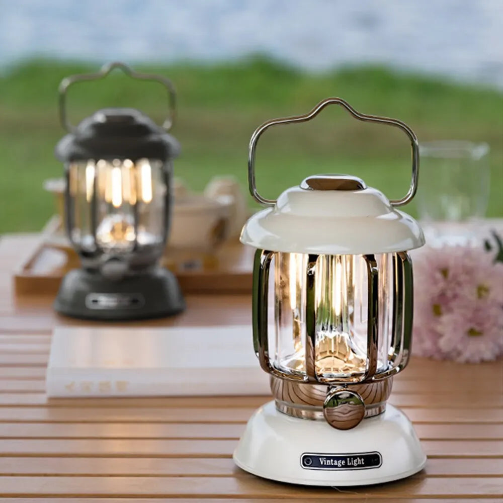 Lanterne de Camping Portable USB Rechargeable – Lampe LED Rétro Étanche pour Pêche, Randonnée, Tente, Lumière d'Urgence - BLACKBEARD OUTDOOR INDUSTRIES