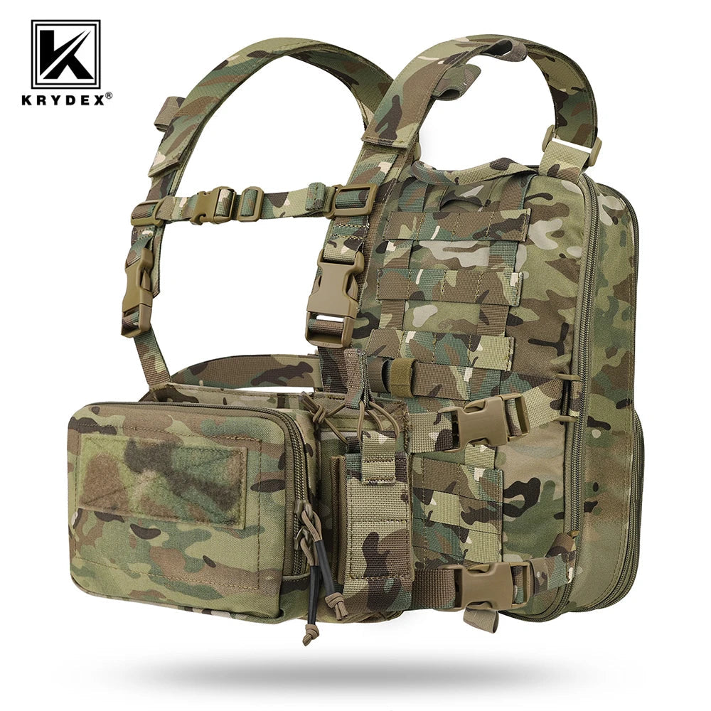 KRYDEX Tactical Flatpack D3 Backpack & D3CR Chest Rig Vest - Système modulable Camouflage pour Chasse, Airsoft et Activités Extérieures BLACKBEARD OUTDOOR INDUSTRIES
