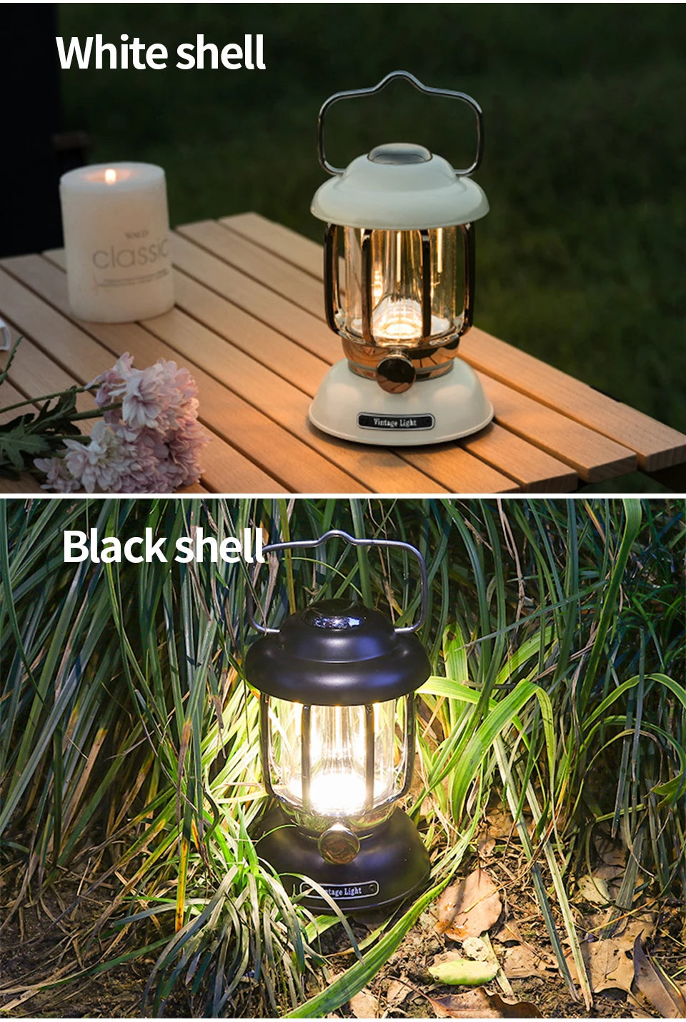 Lanterne de Camping Portable USB Rechargeable – Lampe LED Rétro Étanche pour Pêche, Randonnée, Tente, Lumière d'Urgence - BLACKBEARD OUTDOOR INDUSTRIES