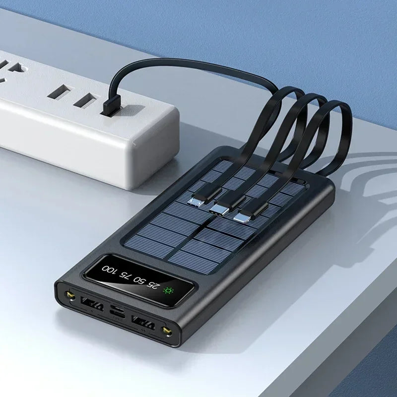 Batterie Externe Solaire Xiaomi 200000mAh – Charge Rapide – 4 Câbles Intégrés – Écran LED – Ports USB, Type-C & Lightning - BLACKBEARD OUTDOOR INDUSTRIES