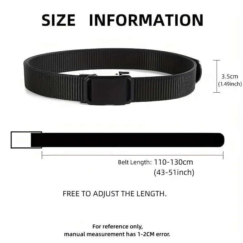 Ceinture Automatique à Boucle – Ceinture en Toile Tactique, Casual et Outdoor pour Homme, Idéale pour le Travail, l’Entraînement Militaire et les Activités de Plein Air - BLACKBEARD OUTDOOR INDUSTRIES