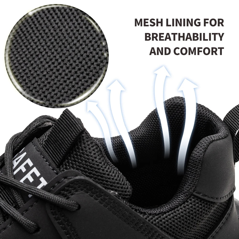 Work Sneakers Steel Toe Shoes Men Safety Shoes Puncture-Proof Work Shoes Boots Fashion Indestructible Footwear Security BLACKBEARD OUTDOOR INDUSTRIES
