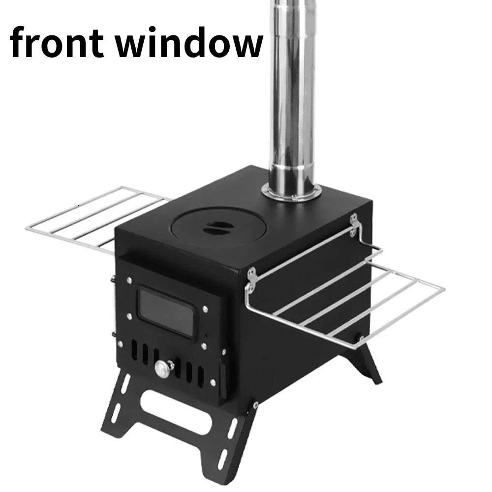 Poêle à Bois de Camping Extérieur – Chauffage Pliable en Acier Inoxydable avec Fenêtre d’Observation pour Tente, Cheminée de Patio - BLACKBEARD OUTDOOR INDUSTRIES