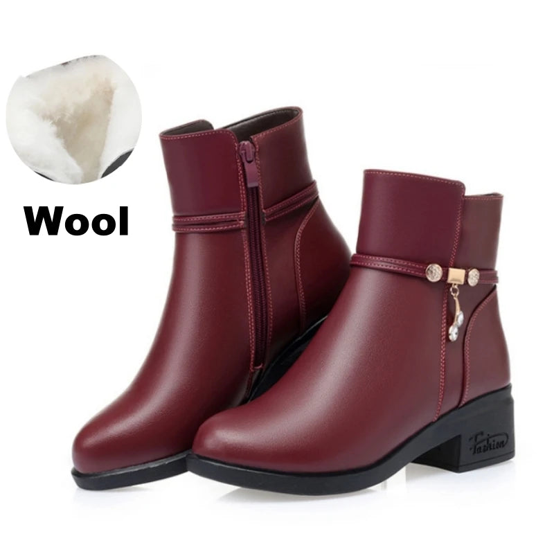 Bottines Femme en Cuir Véritable – Chaudes & Élégantes – Hiver | WOIZGIC - BLACKBEARD OUTDOOR INDUSTRIES
