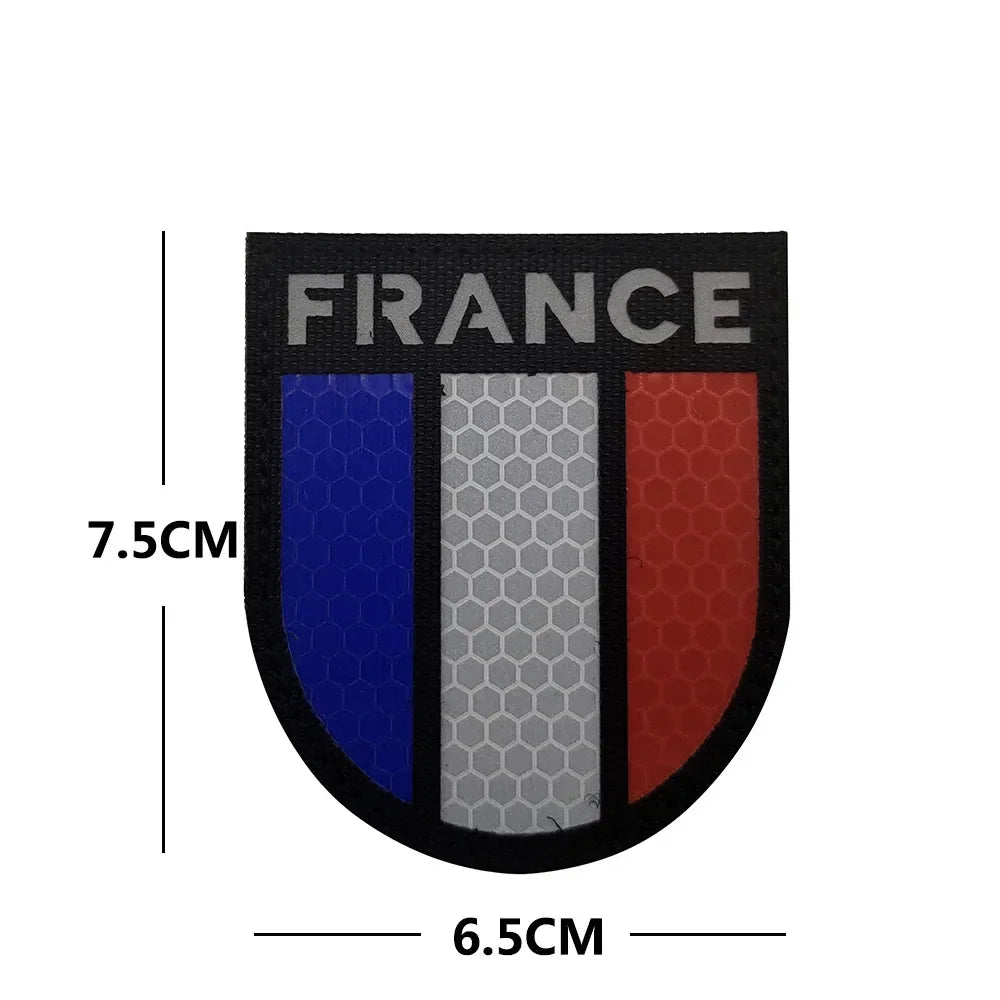 Patch Drapeau France IR Réfléchissant – Badge Tactique Brodé pour Casquette, Sac, Brassard - BLACKBEARD OUTDOOR INDUSTRIES