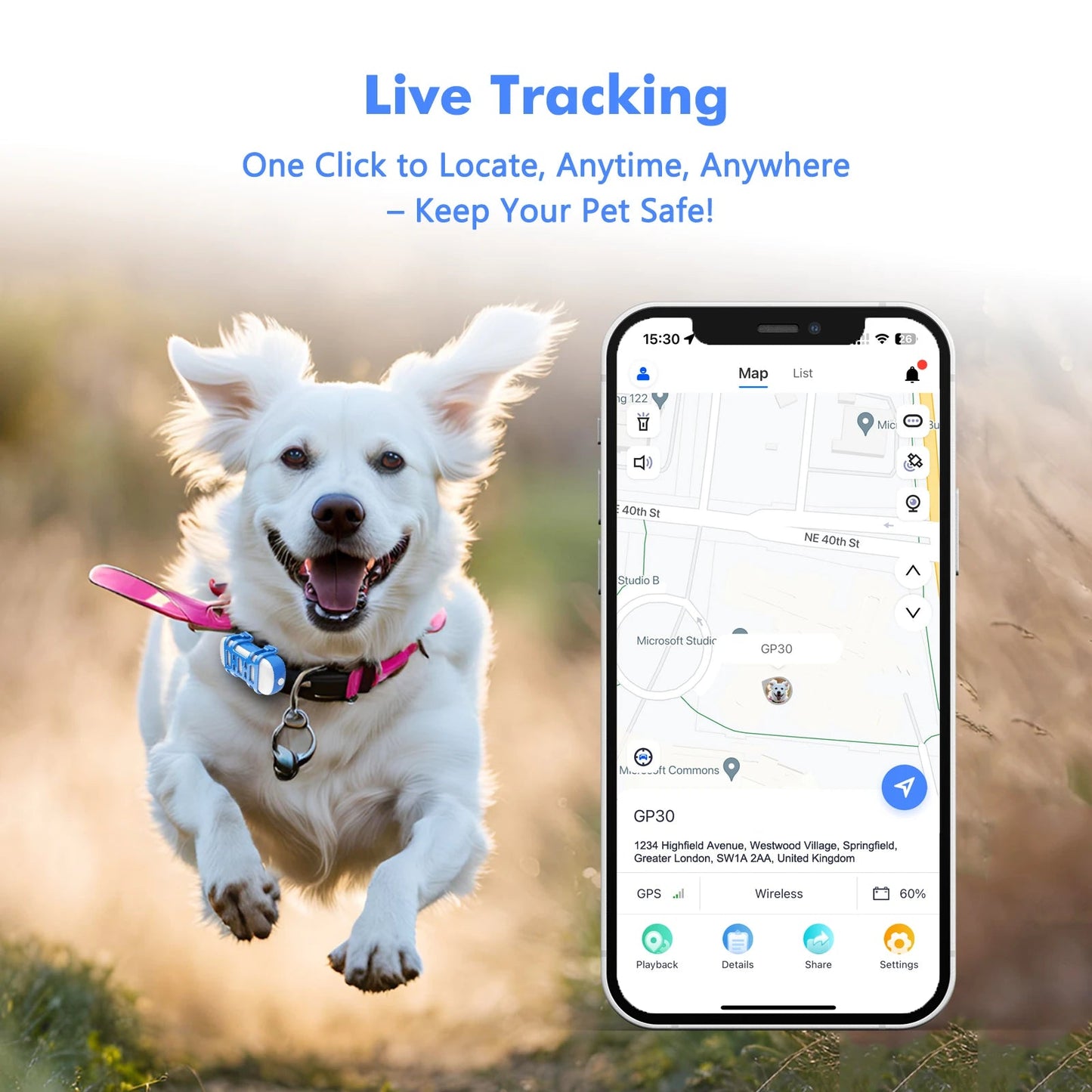 Traceur GPS 4G pour Chien & Chat – Étanche, Localisation en Temps Réel, Son/Lumière, Application Mobile Incluse Ma boutique