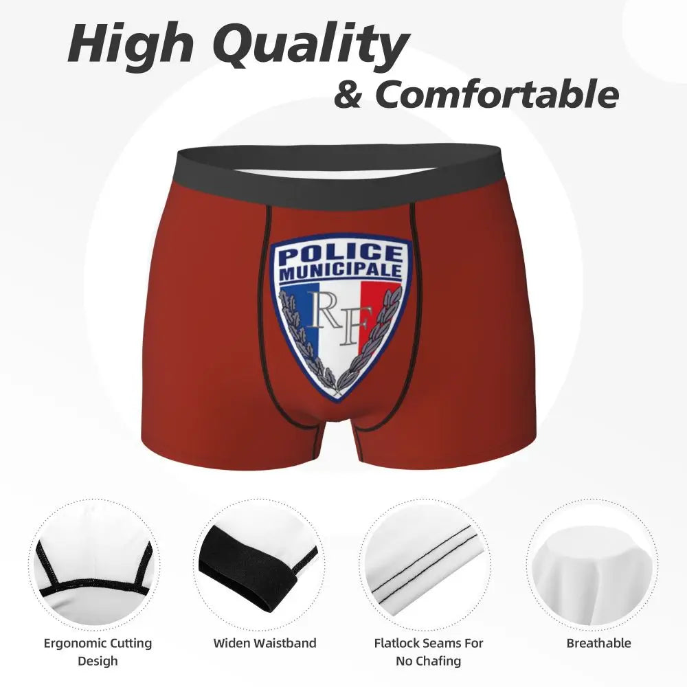 Boxer Homme Insigne Police Municipale – Sous-vêtement Original et Confortable - BLACKBEARD OUTDOOR INDUSTRIES