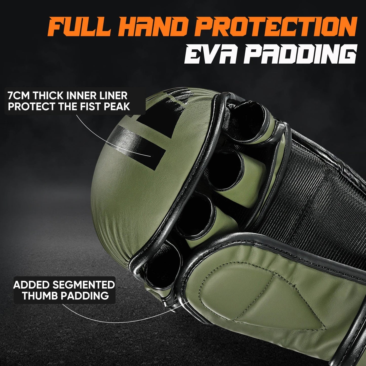 Gants MMA à Paume Ouverte pour Sparring & Grappling – Pour Hommes et Femmes, Sports de Combat, MMA, Boxe, Muay Thai, Kickboxing BLACKBEARD OUTDOOR INDUSTRIES