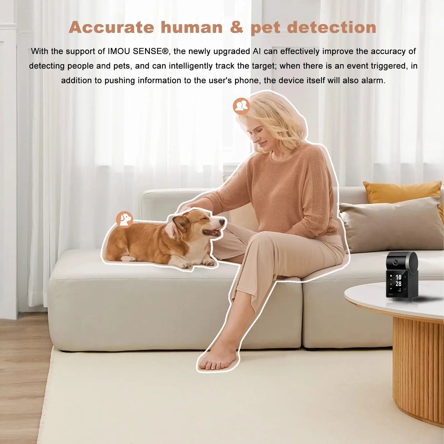 Caméra de Surveillance Intérieure IMOU REX VT – 5MP 3K avec Écran Sécurité 2,4", Détection Humaine & Animale, Audio Bidirectionnel et Vision 360° Ma boutique