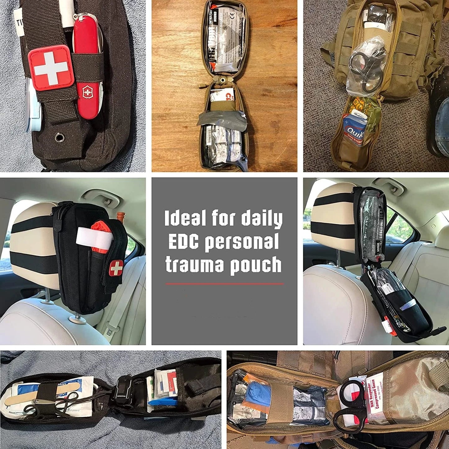 50611s – Kit de Premiers Secours Tactique EMT avec Poche MOLLE Ma boutique
