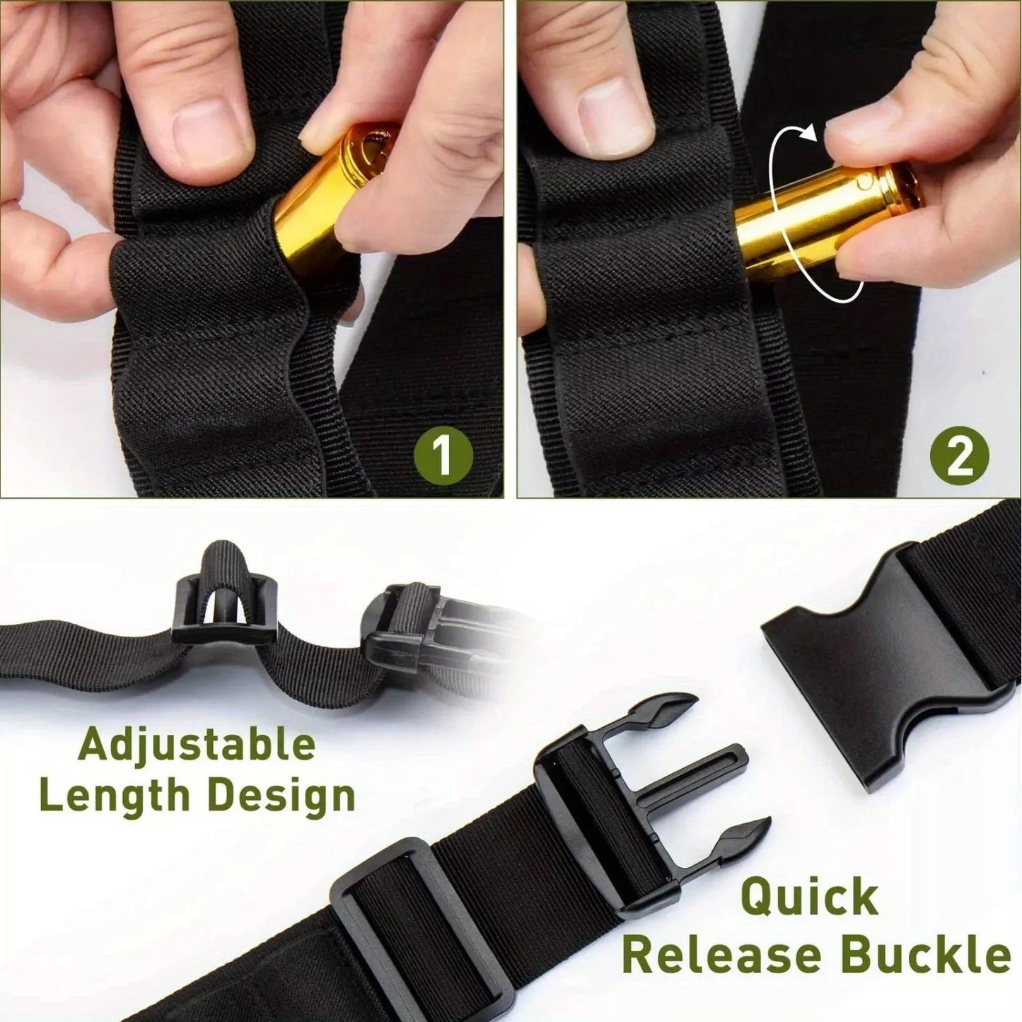 Bandoulière Tactique pour 50 Cartouches de 12/20GA – Ceinture Porte-Munitions Ajustable pour Chasse BLACKBEARD OUTDOOR INDUSTRIES
