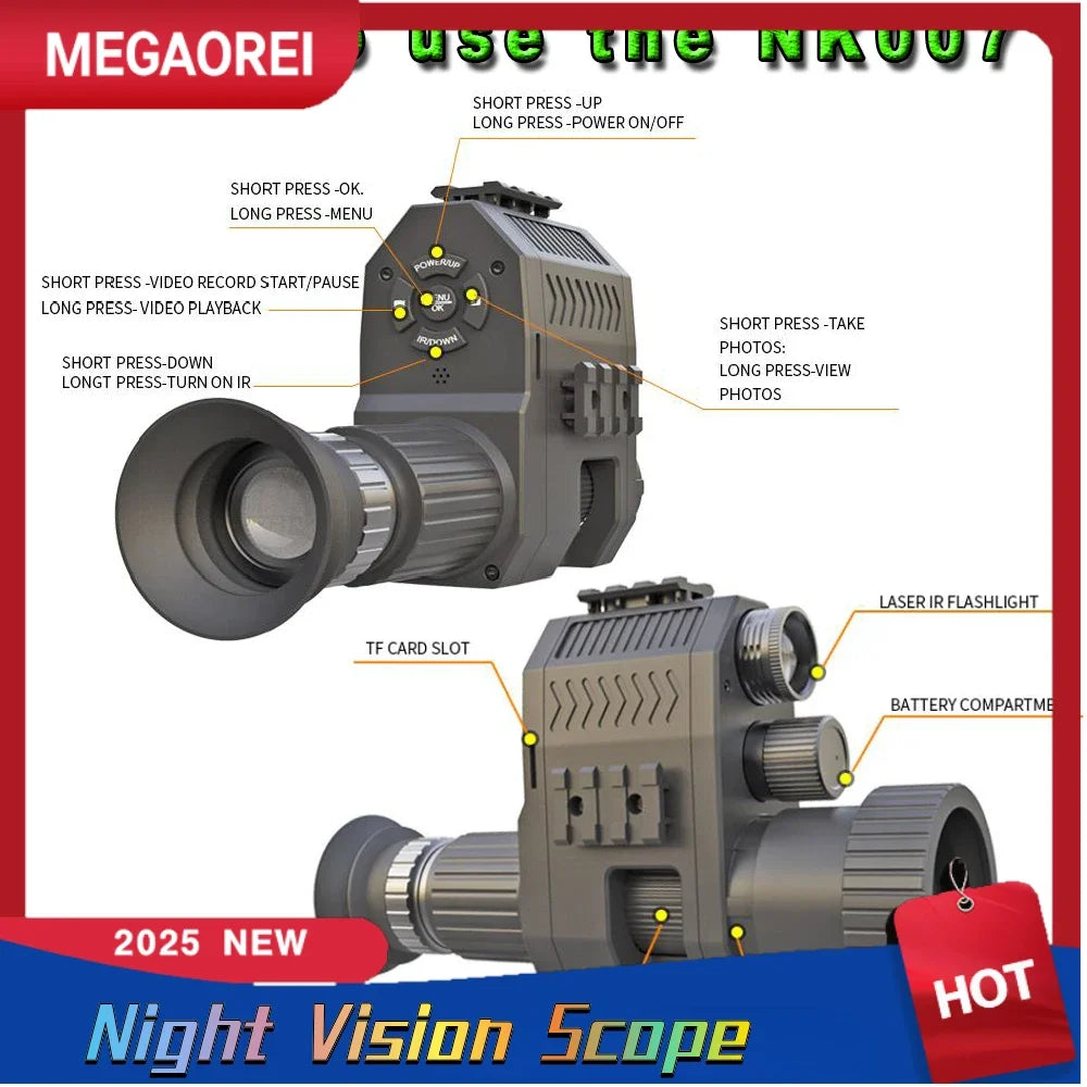 Jumelles de Vision Nocturne Megaorei NK007 (2025) – 1080P Full HD, Caméra Intégrée pour Chasse & Pêche Ma boutique
