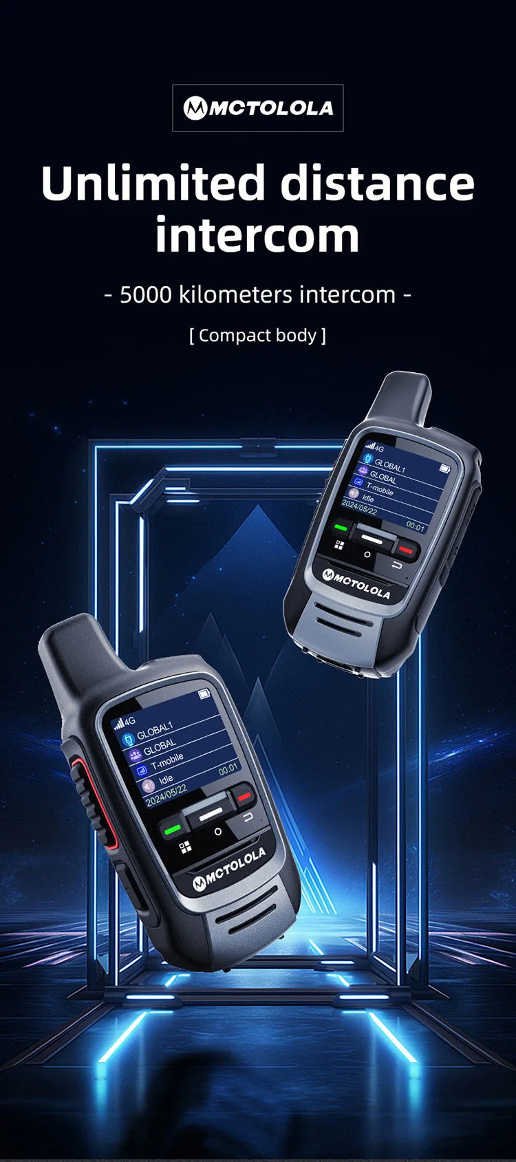Talkie Walkie MOTOLOLA Global - 4G PoC USB (Modèle MT-300) - BLACKBEARD OUTDOOR INDUSTRIES