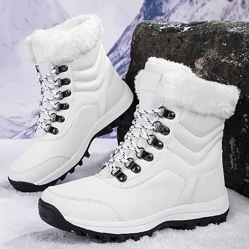 Bottes de Neige Femme Hiver 2024 – Sneakers Chaudes à Fourrure, Semelle Épaisse, Imperméables – Bottines Mi-mollet Outdoor - BLACKBEARD OUTDOOR INDUSTRIES
