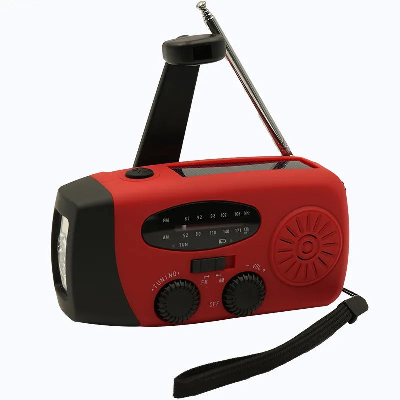 Radio Portable d'Urgence Rechargeable 2000mAh – Radio Solair, Manivelle et USB avec Flashlight, Radio AM/FM/SW, Radio Météo pour Survie, Batterie Rechargeable et Chargeur de Secours - BLACKBEARD OUTDOOR INDUSTRIES
