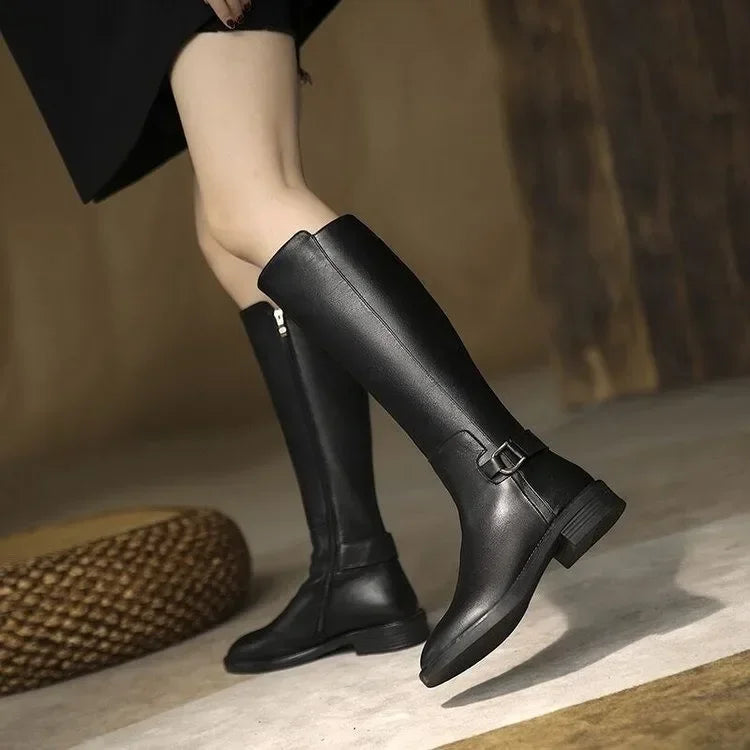 Bottes Hautes en PU avec Boucles Métalliques pour Femme - BLACKBEARD OUTDOOR INDUSTRIES