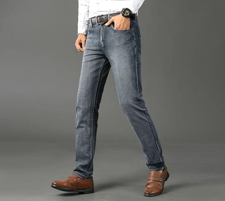 Jeans Business Homme – Coupe Droite Stretch, Bleu/Noir, Denim Classique BLACKBEARD OUTDOOR INDUSTRIES