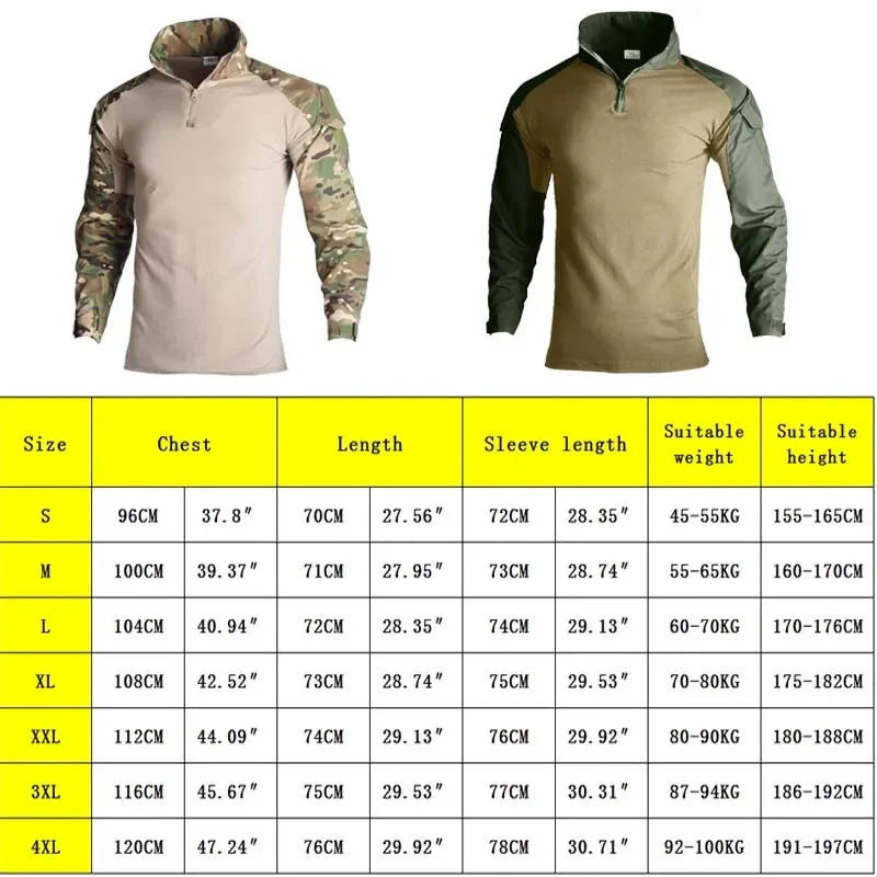 Chemise Tactique à Manches Longues Outdoor CP - T-shirt Combat à Zip 1/4 en Ripstop Coton Camo pour Hommes BLACKBEARD OUTDOOR INDUSTRIES