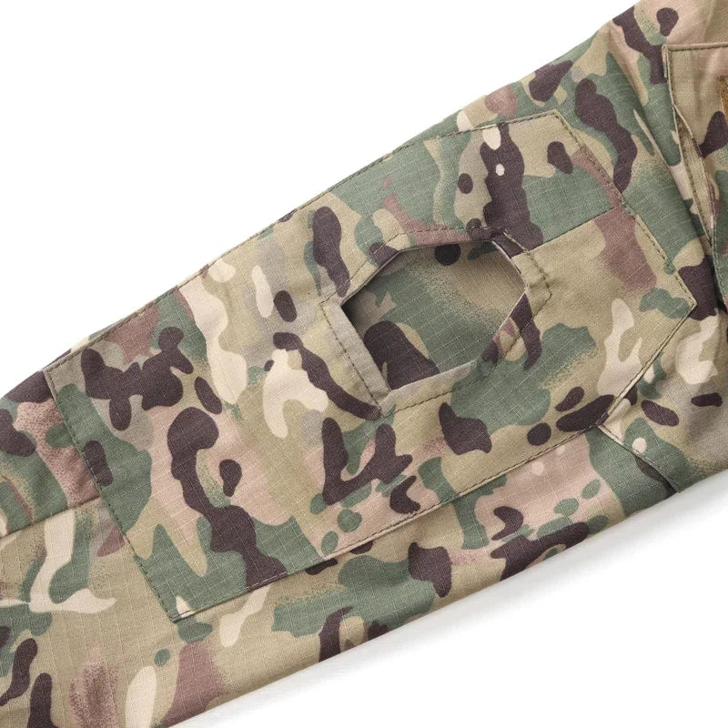 Chemise Tactique à Manches Longues Outdoor CP - T-shirt Combat à Zip 1/4 en Ripstop Coton Camo pour Hommes BLACKBEARD OUTDOOR INDUSTRIES