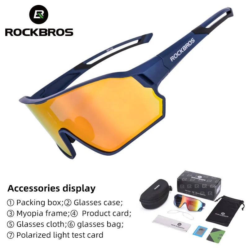 ROCKBROS Lunettes de Vélo Polarisées UV400 – Protection Solaire, Ultra-légères, Grand Cadre MTB & Route - BLACKBEARD OUTDOOR INDUSTRIES