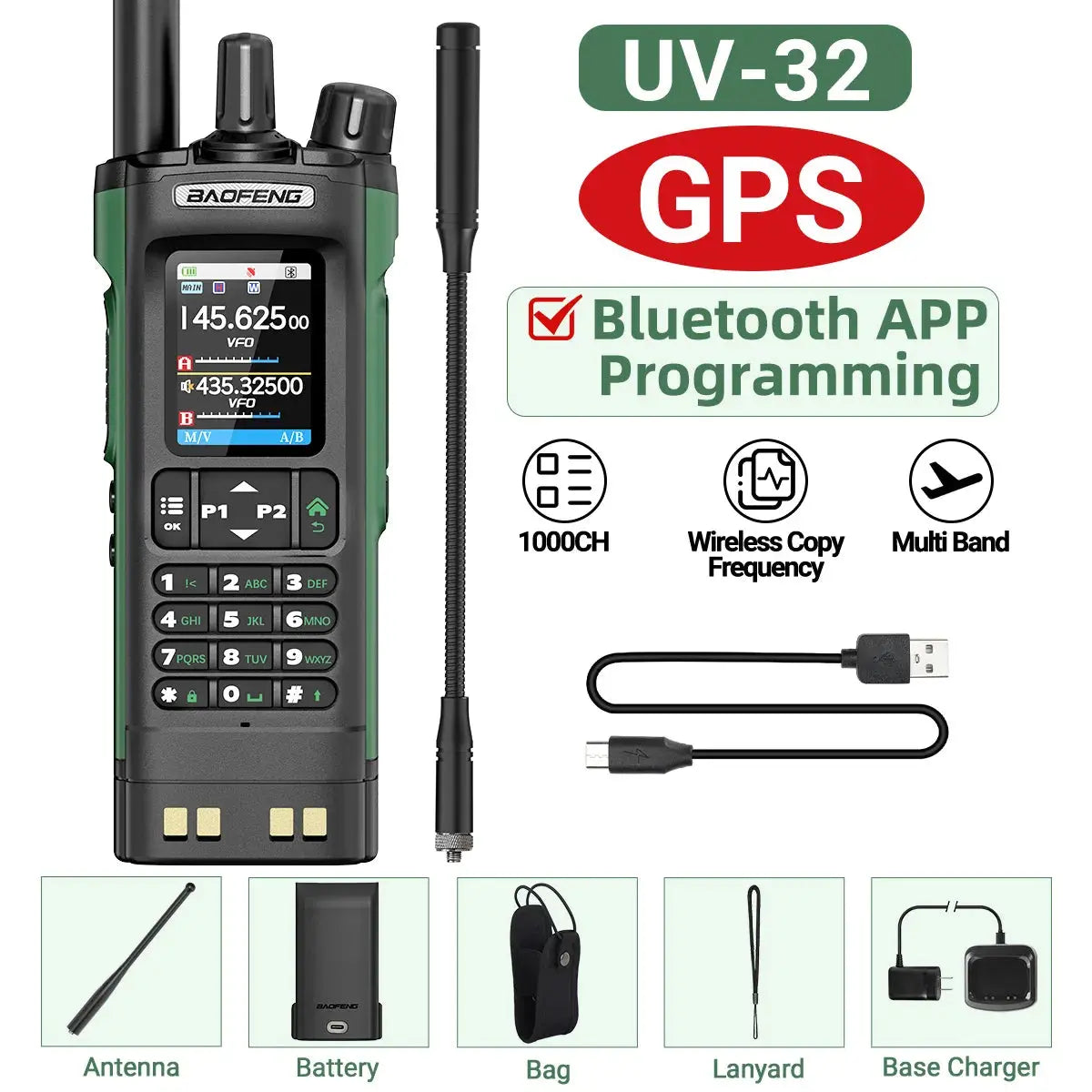 Talkie-Walkie Baofeng UV-32 – Programmation Bluetooth & GPS Intégré Ma boutique