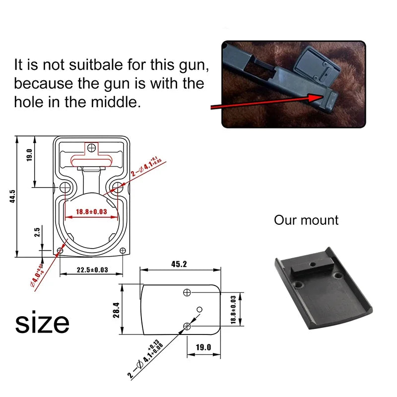 Mini MR Red Dot Sight — Viseur Reflex Compact 1× avec Montage Rail 20 mm - BLACKBEARD OUTDOOR INDUSTRIES
