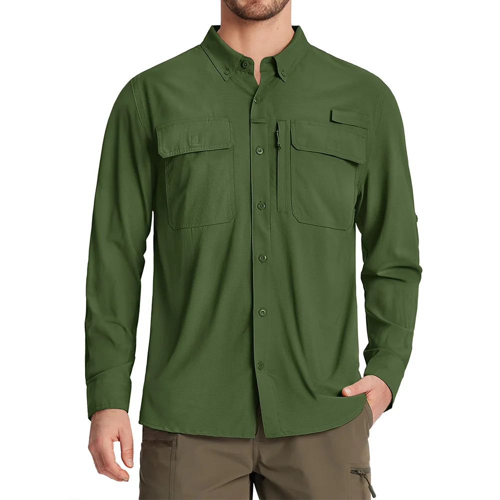 Chemise Tactique Homme TACVASEN ST144 – UPF 50+ Manches Longues | Séchage Rapide | Respirante | Multi-poches - BLACKBEARD OUTDOOR INDUSTRIES