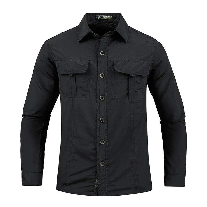 Chemise Tactique Homme Légère & Séchage Rapide Manches Longues • Résistante à l'eau • Anti-UV • Idéale Randonnée & Militaire - BLACKBEARD OUTDOOR INDUSTRIES