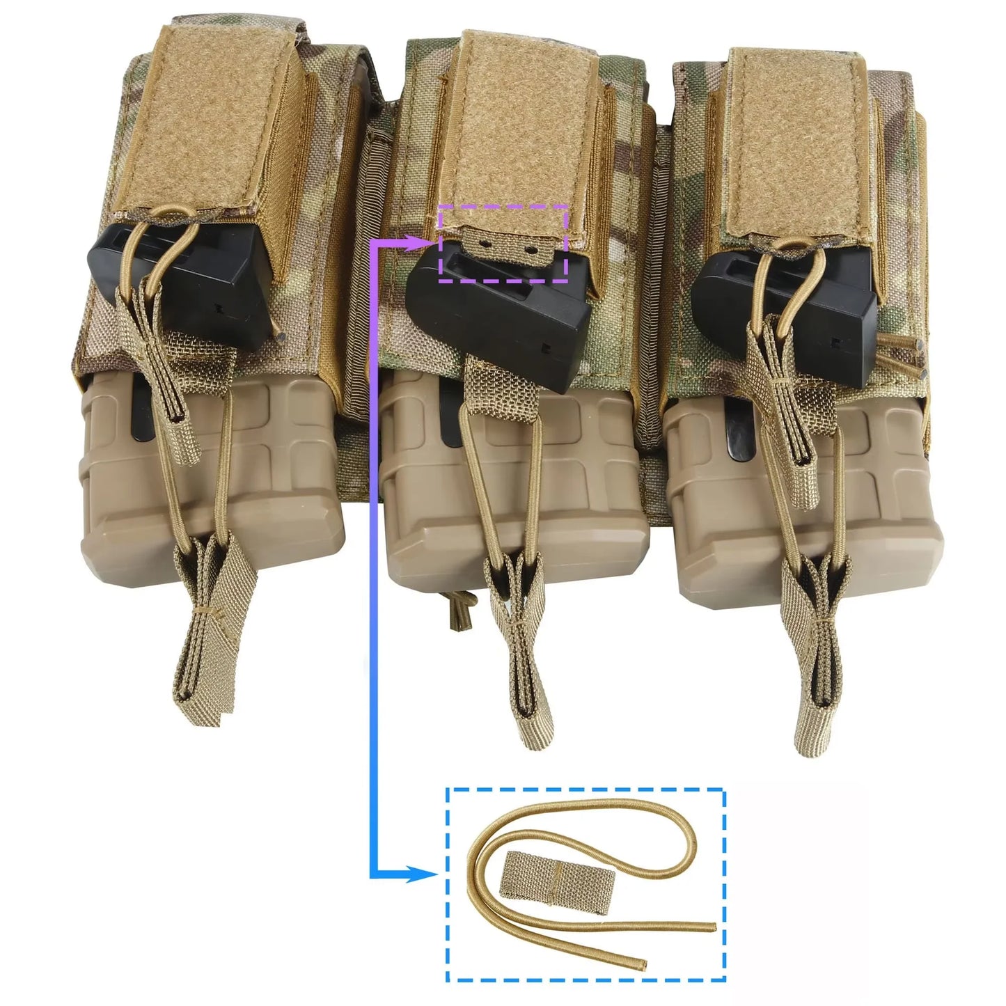 Poche Tactique Triple Chargeur – Ouverture Rapide – Compatible M4/M16/AK – Système Molle - BLACKBEARD OUTDOOR INDUSTRIES