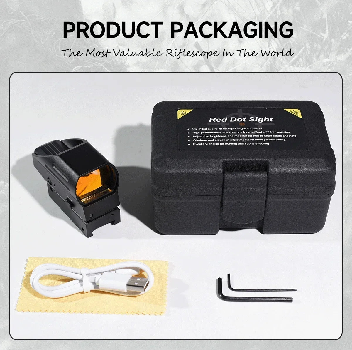HD103 Red Dot Sight Rechargeable USB Type-C – 4 Réticules – Lunette de Visée Tactique pour Rail 20 mm - BLACKBEARD OUTDOOR INDUSTRIES