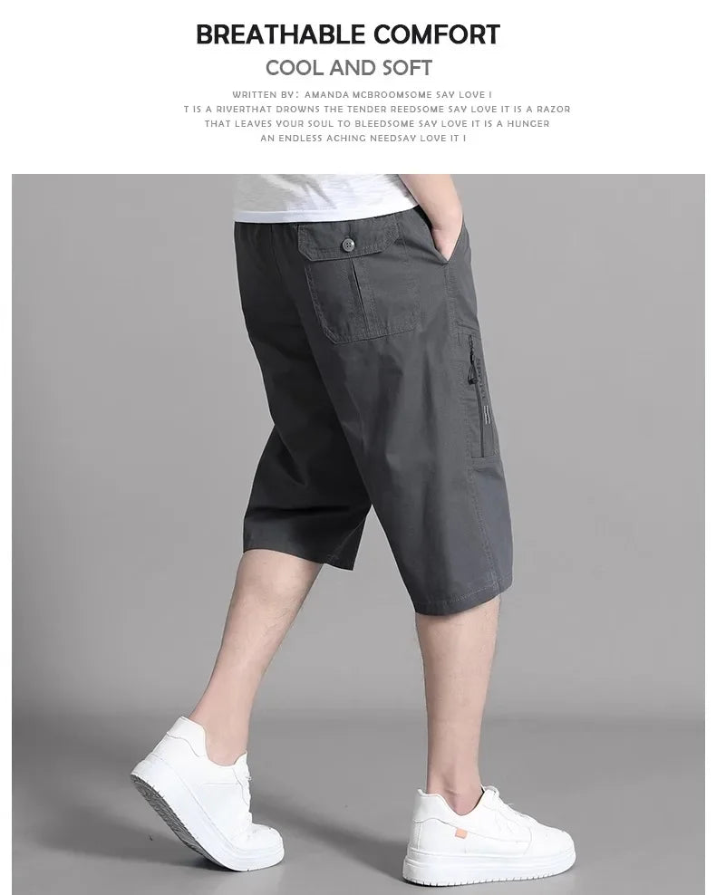 Short Cargo Homme - Poches Zippées, Taille Élastique, Coton Respirant, Style Décontracté Été Ma boutique