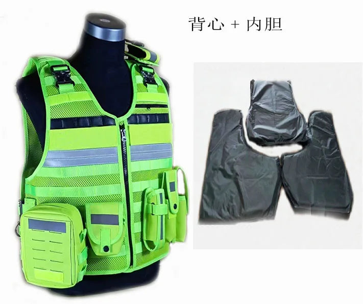 Gilet Tactique Multifonctionnel Noir - Gilet Protecteur Outdoor avec Intérieur Jaune Respirant, Confortable, Réfléchissant et Détachable BLACKBEARD OUTDOOR INDUSTRIES