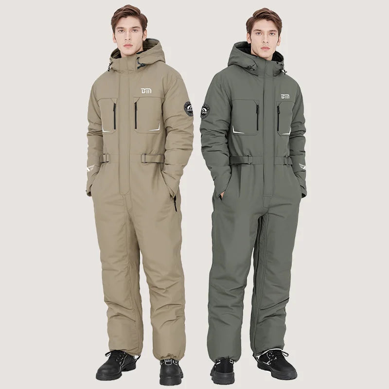 Motorcycle Riding Winter Coldproof Clothing Winter Fashion Waist Designwarm Cotton Jumpsuit Thickened Waterproof Snowmobile Suit BLACKBEARD OUTDOOR INDUSTRIES