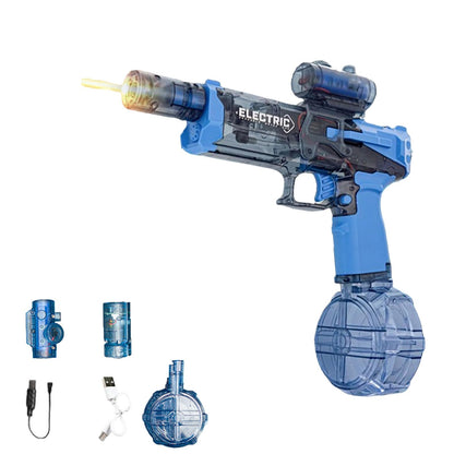 Pistolet à Eau électrique Anti-Fuite, Jouet de Plage pour Adultes, Pistolet à Eau électrique Longue portée avec lumière (Black)