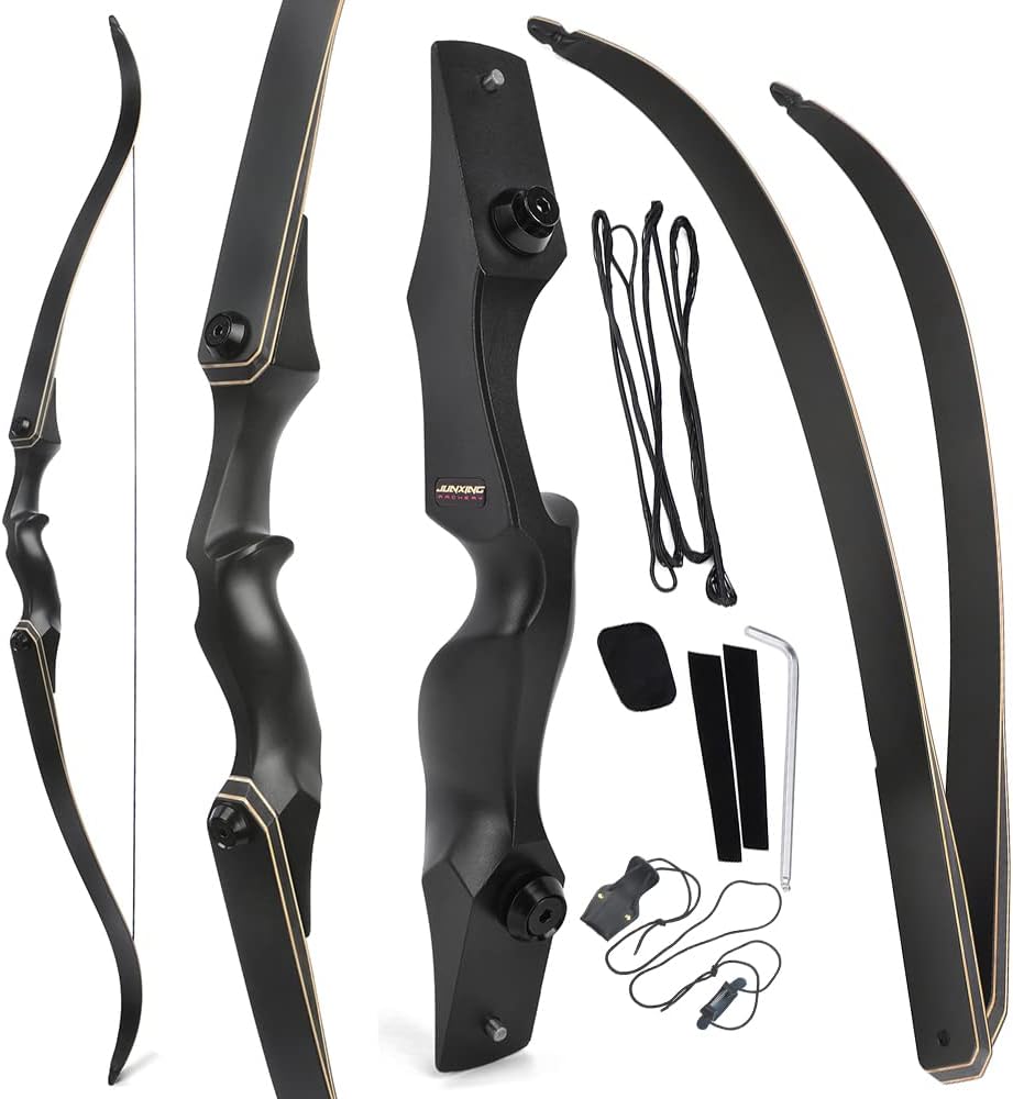 60 Inch Archery Takedown Recurve Bow F171A for Adults/Youth 30-60Lbs American Hunting Bow Magnesium Alloy Metal  Right Handed BLACKBEARD OUTDOOR INDUSTRIES