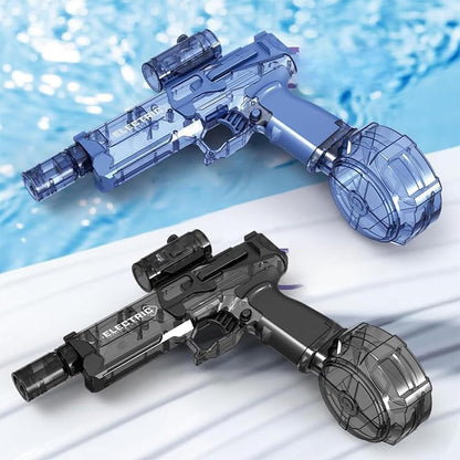 Pistolet à Eau électrique Anti-Fuite, Jouet de Plage pour Adultes, Pistolet à Eau électrique Longue portée avec lumière (Black)