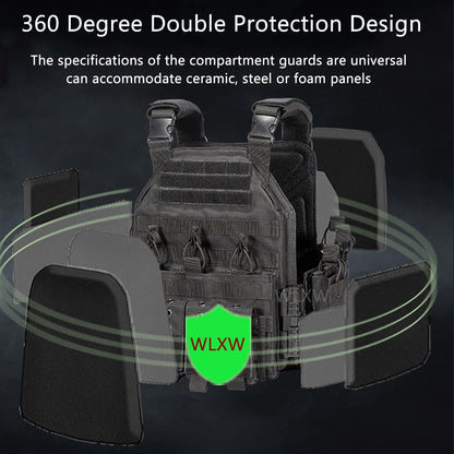 ANSNOW Casque Pare-Balles Militaire Lourd Nij Iiia En Aramide, Gilet Airsoft, Porte-Plaque À Dégagement Rapide, Gilet Tactique Militaire, Avec Lampe de Poche Et Support/C1
