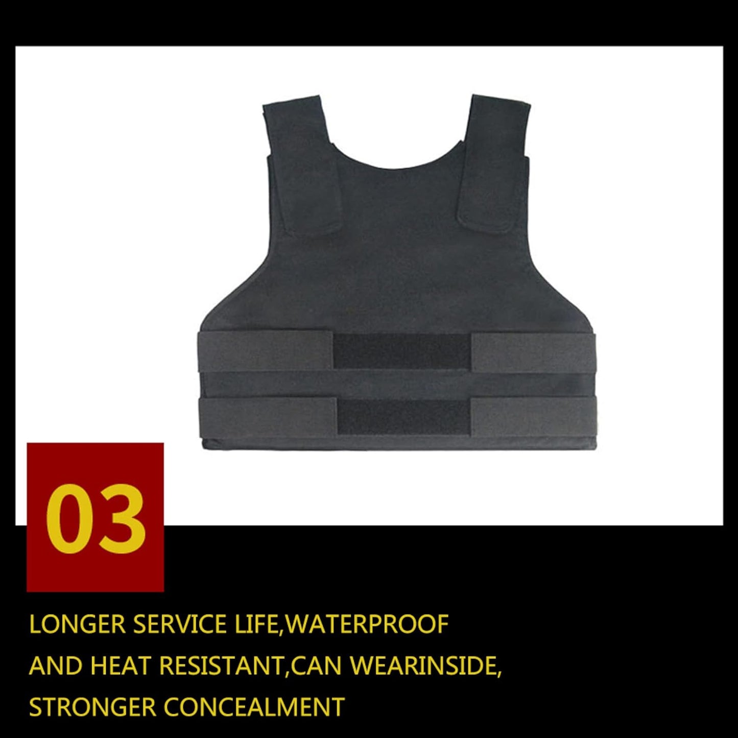 WAOBE Gilet Pare-balles de sécurité personnelle - Niveau de Protection Standard NIJ IIIA Tactique dissimulé Pare-balles Gilet de Protection Veste vêtements