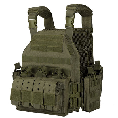 ANSNOW Casque Pare-Balles Militaire Lourd Nij Iiia En Aramide, Gilet Airsoft, Porte-Plaque À Dégagement Rapide, Gilet Tactique Militaire, Avec Lampe de Poche Et Support/C1