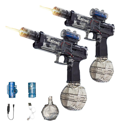 Pistolet à Eau électrique Anti-Fuite, Jouet de Plage pour Adultes, Pistolet à Eau électrique Longue portée avec lumière (Black)