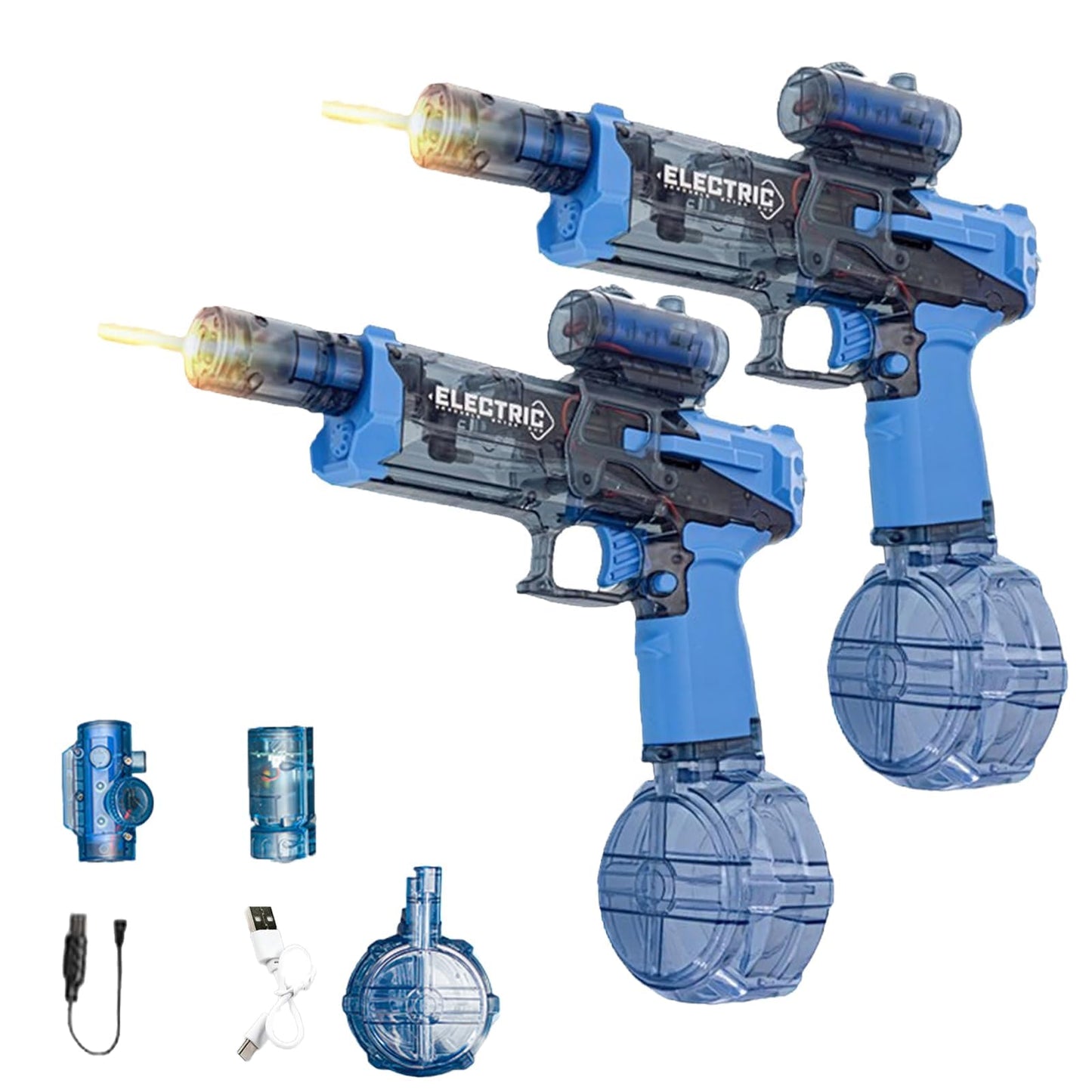 Pistolet à Eau électrique Anti-Fuite, Jouet de Plage pour Adultes, Pistolet à Eau électrique Longue portée avec lumière (Black)
