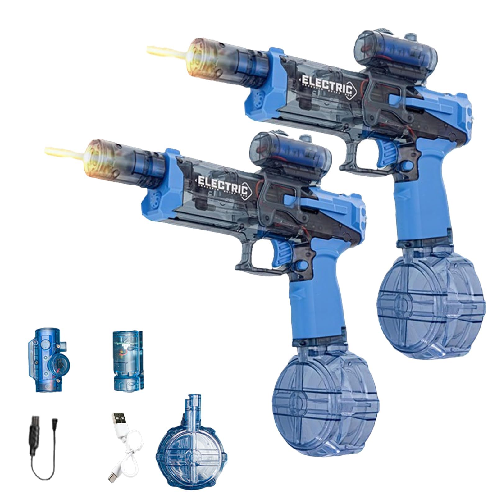 Pistolet à Eau électrique Anti-Fuite, Jouet de Plage pour Adultes, Pistolet à Eau électrique Longue portée avec lumière (Black)